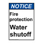 Portrait ANSI NOTICE Fire protection Water shutoff Sign ANEP-28948
