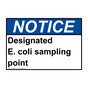 ANSI NOTICE Designated E. coli sampling point Sign ANE-29034