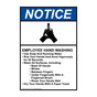 Portrait ANSI NOTICE Employee Hand Washing Sign with Symbol ANEP-13144