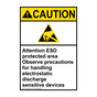 Portrait ANSI CAUTION Attention ESD protected Sign with Symbol ACEP-30254