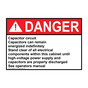 Danger Sign - Capacitor Circuit Capacitors Can Remain - ANSI