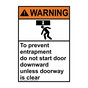 Portrait ANSI WARNING To prevent entrapment Sign with Symbol AWEP-29344