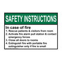 ANSI SAFETY INSTRUCTIONS In case of fire 1. Rescue patients & visitors Sign ASIE-15969
