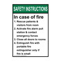 Portrait ANSI SAFETY INSTRUCTIONS In case of fire 1. Rescue patients Sign ASIEP-15969