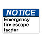 ANSI NOTICE Emergency fire escape ladder Sign ANE-30626