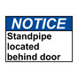 ANSI NOTICE Standpipe located behind door Sign ANE-30994