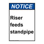 Portrait ANSI NOTICE Riser feeds standpipe Sign ANEP-30954