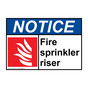 ANSI NOTICE Fire sprinkler riser Sign with Symbol ANE-31044