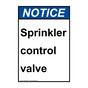 Portrait ANSI NOTICE Sprinkler control valve Sign ANEP-30967