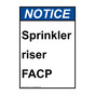 Portrait ANSI NOTICE Sprinkler riser FACP Sign ANEP-31071