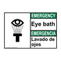 English + Spanish ANSI EMERGENCY Eye Bath Sign With Symbol AEB-2925