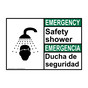 English + Spanish ANSI EMERGENCY Safety Shower With Symbol Sign With Symbol AEB-5715