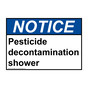 ANSI NOTICE Pesticide decontamination shower Sign ANE-30865