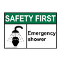 ANSI SAFETY FIRST Emergency Shower Sign with Symbol ASE-2765