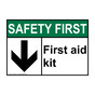 ANSI SAFETY FIRST First Aid Kit Sign with Symbol ASE-3060