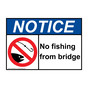 ANSI NOTICE No fishing from bridge Sign with Symbol ANE-38835