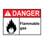 ANSI DANGER Flammable Gas Sign with Symbol ADE-3065