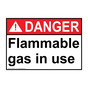 ANSI DANGER Flammable gas in use Sign ADE-50447