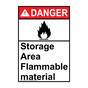 Portrait ANSI DANGER Storage Area Flammable Material Sign with Symbol ADEP-5910