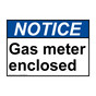 ANSI NOTICE Gas meter enclosed Sign ANE-31115