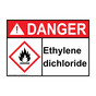 ANSI DANGER Ethylene dichloride Sign with GHS Symbol ADE-38535