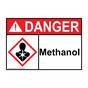 ANSI DANGER Methanol Sign with GHS Symbol ADE-38555