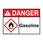ANSI DANGER Gasoline Sign with GHS Symbol ADE-38582