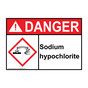 ANSI DANGER Sodium hypochlorite Sign with GHS Symbol ADE-38814