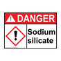ANSI DANGER Sodium silicate Sign with GHS Symbol ADE-38822