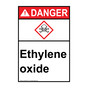 Portrait ANSI DANGER Ethylene oxide Sign with GHS Symbol ADEP-38344