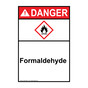 Portrait ANSI DANGER Formaldehyde Sign with GHS Symbol ADEP-38561