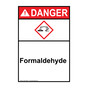 Portrait ANSI DANGER Formaldehyde Sign with GHS Symbol ADEP-38564