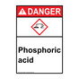 Portrait ANSI DANGER Phosphoric acid Sign with GHS Symbol ADEP-38639