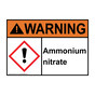 ANSI WARNING Ammonium nitrate Sign with GHS Symbol AWE-37872