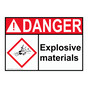 ANSI DANGER Explosive materials Sign with GHS Symbol ADE-27846