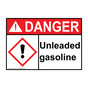 ANSI DANGER Unleaded gasoline Sign with GHS Symbol ADE-38575