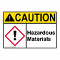ANSI CAUTION Hazardous Materials Sign with GHS Symbol ACE-27865