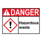 ANSI DANGER Hazardous waste Sign with GHS Symbol ADE-27867