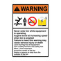 Portrait ANSI WARNING Never enter bin while Sign with Symbol AWEP-25376
