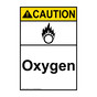 Portrait ANSI CAUTION Oxygen Sign with Symbol ACEP-5135