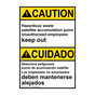 English + Spanish ANSI CAUTION Hazardous waste Satellite accumulation point Sign ACB-16541