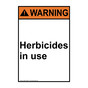 Portrait ANSI WARNING Herbicides in use Sign AWEP-27398