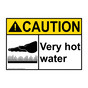 ANSI CAUTION Very Hot Water Sign with Symbol ACE-6335