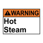 ANSI WARNING Hot Steam Sign AWE-16476