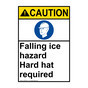 Portrait ANSI CAUTION Falling ice hazard Sign with Symbol ACEP-50017