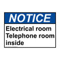 ANSI NOTICE Electrical room Telephone room inside Sign ANE-27044