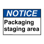 ANSI NOTICE Packaging staging area Sign ANE-38709