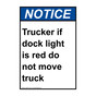 Portrait ANSI NOTICE Trucker if dock light is red do Sign ANEP-31918