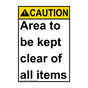 Portrait ANSI CAUTION Area to be kept clear of Sign ACEP-33121