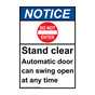 Portrait ANSI NOTICE Stand clear Sign with Symbol ANEP-28553